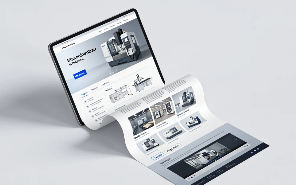 Maschinenbau Industrie Website Mockup