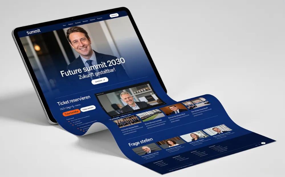 Summits Events Website Mockup