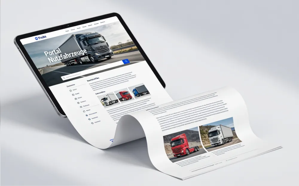 Trucks und Cars Websites Mockup